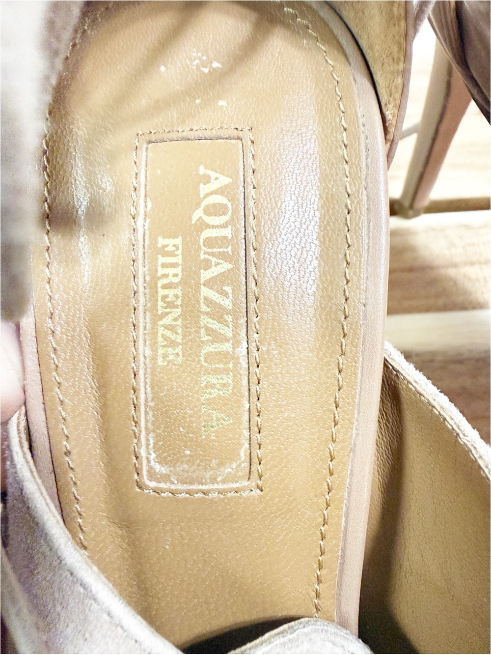 Aquazzura Get Me Everywhere Suede Tassel Cutout Tan Nude 105 Heels Size 39 - Picture 11 of 11